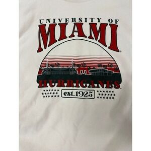 University of Miami Sweater XXL Cream Hurricanes Uscape Crewneck‎ Sweatshirt